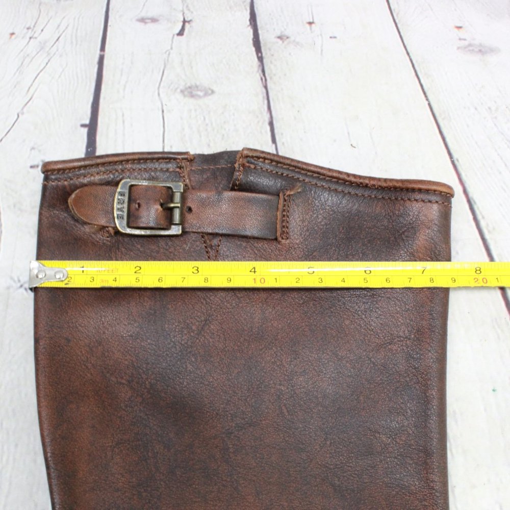 FRYE Veronica Brown Distressed Leather Buckle Tall  Boots Size 7.5 B - Picture 9 of 10